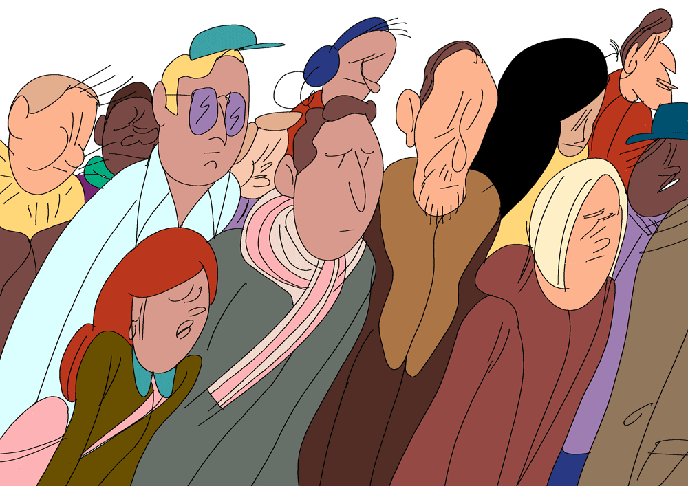 Illustration : une foule de gens dans la rue