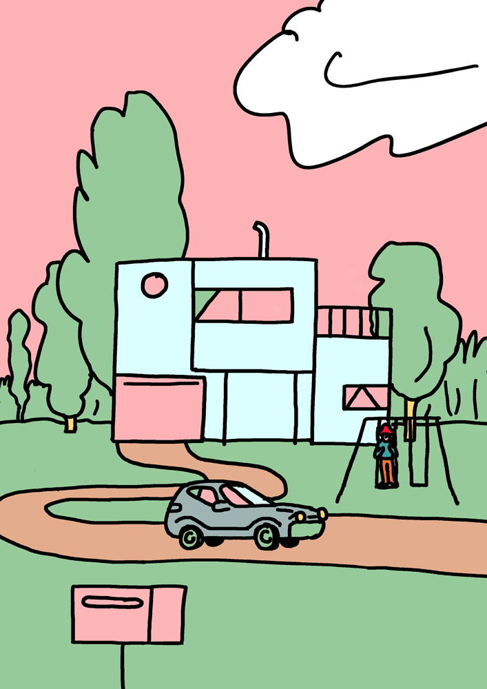 Illustration : une grande maison moderne
