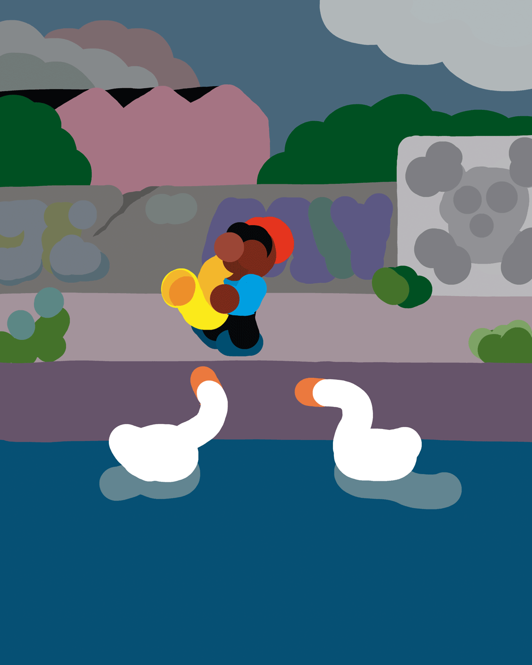 Illustration : Joueur de saxophone sur le canal de l'Ourcq