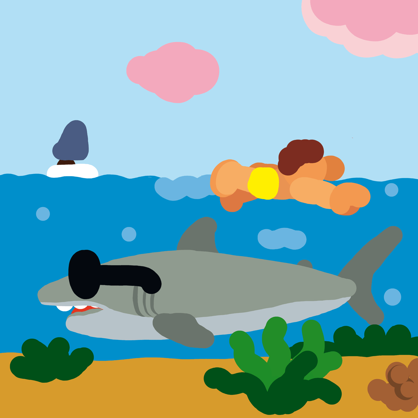 Illustration : requin bigleu