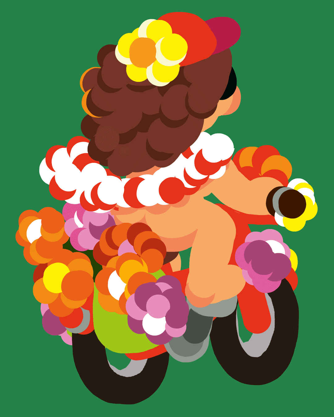 Illustration : vélo fleur