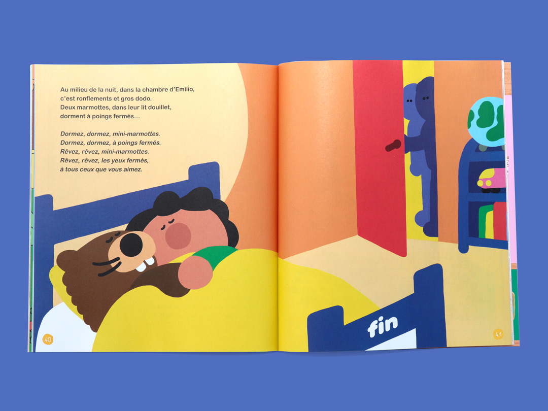 Deux marmottes dans un lit - illustrations pour Histoires pour les petits