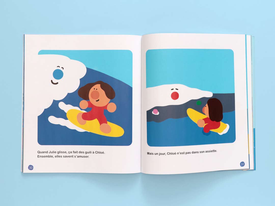 Histoires pour les petits - La surfeuse et la vague - Textes et illustrations de Krocui