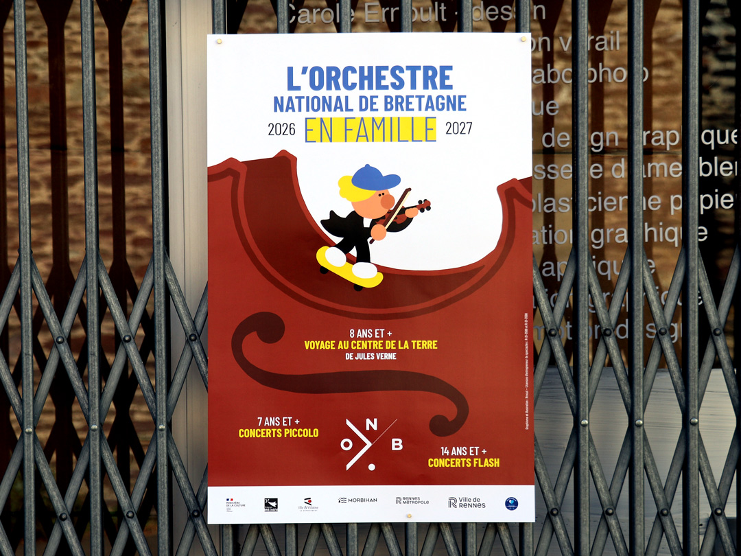 Affiche pour les concerts jeune public de l'Orchestre national de Bretagne - 2026-2027